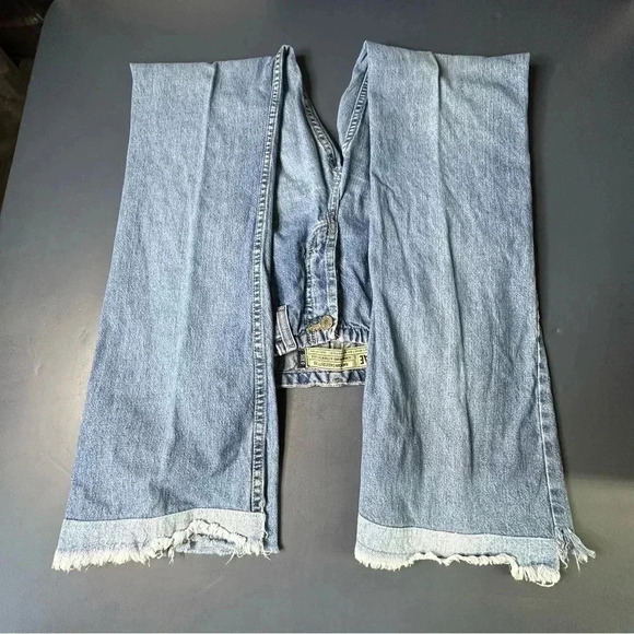American Eagle Outfitters Womens Jeans 0 Blue Button Closure Distressed Hems - Picture 12 of 14